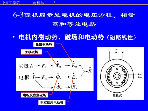 同步发电机电压方程相量图功率方程特性 共24页PPT资料