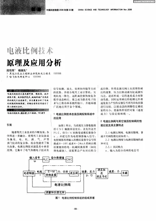 电液比例技术原理及应用分析