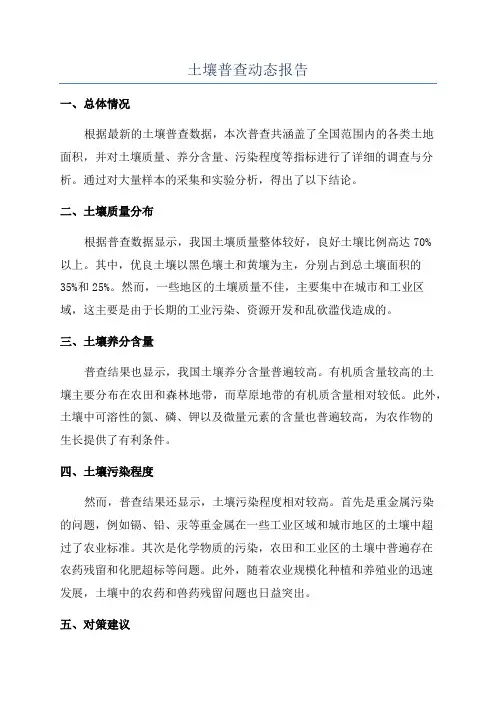 土壤普查动态报告