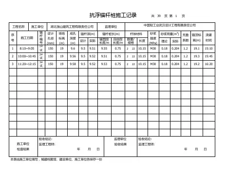 抗浮锚杆桩施工记录(1)