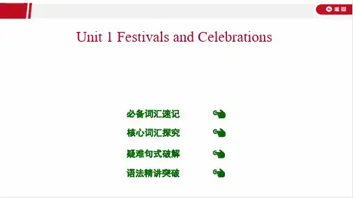 最新人教版高中英语必修三Unit 1 Festivals and Celebrations