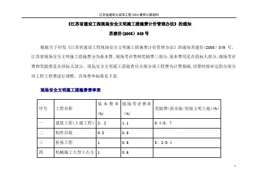 江苏省建设工程现场安全文明施工措施费计价管理办法