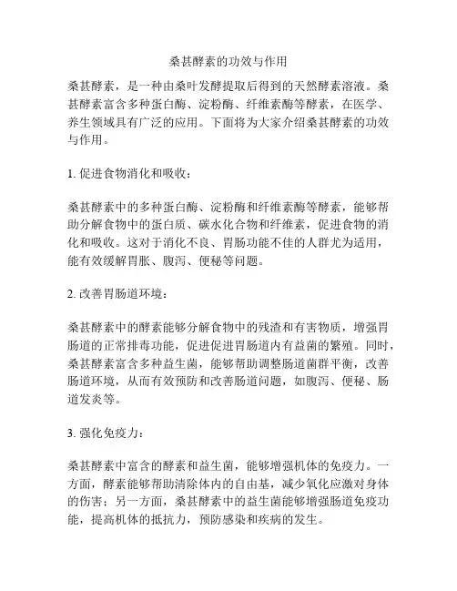 桑甚酵素的功效与作用