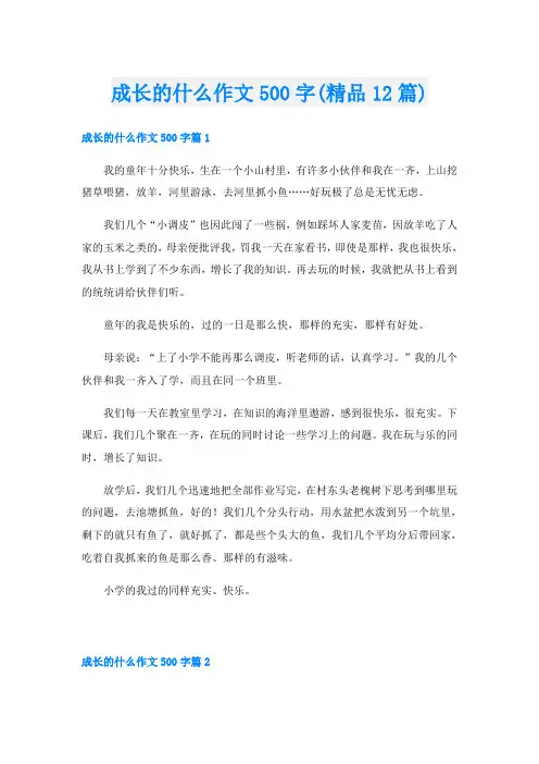 成长的什么作文500字(精品12篇)