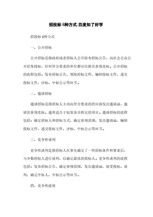 招投标6种方式-百度知了好学