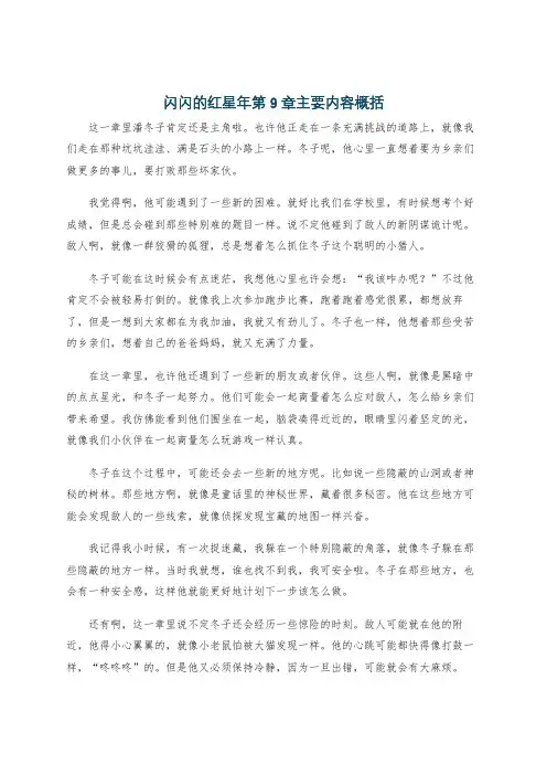 闪闪的红星年第9章主要内容概括