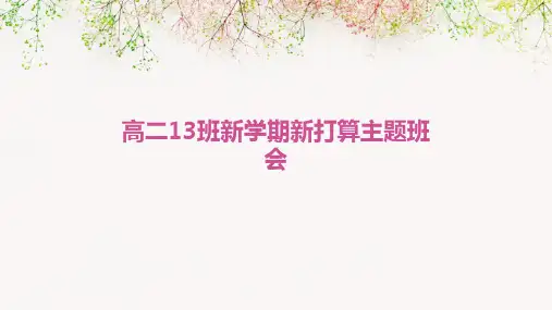 高二13班新学期新打算主题班会