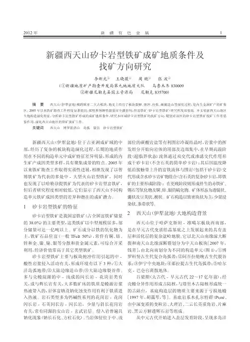 新疆西天山矽卡岩型铁矿成矿地质条件及找矿方向研究