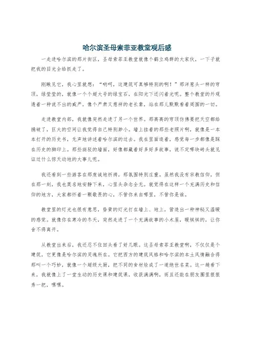 哈尔滨圣母索菲亚教堂观后感