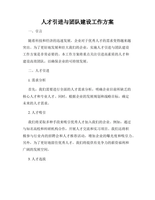 人才引进与团队建设工作方案
