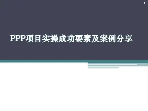 PP项目实操成功要素及案例分享