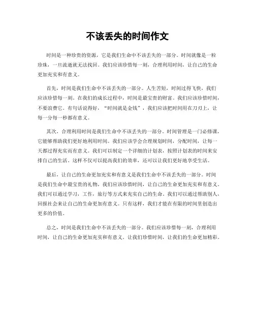 不该丢失的时间作文