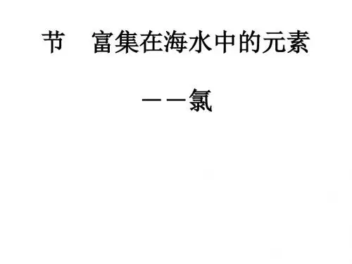富集在海水中的元素--氯课件ppt 人教课标版