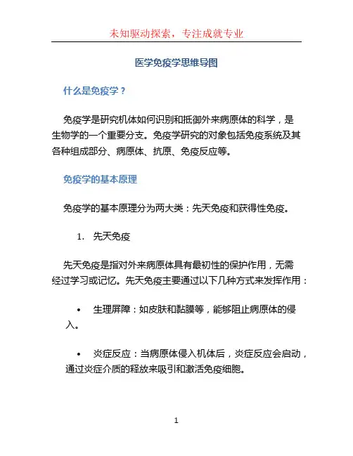 医学免疫学思维导图