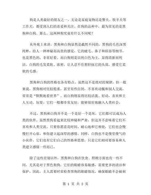 白狗和黑狗作文范文