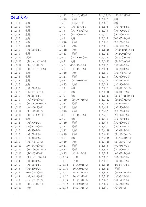 最全的二十四点大全