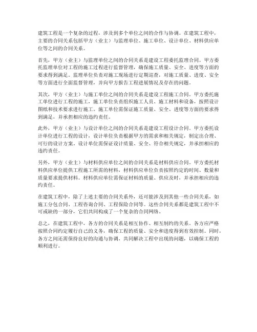 建筑工程中各方的合同关系