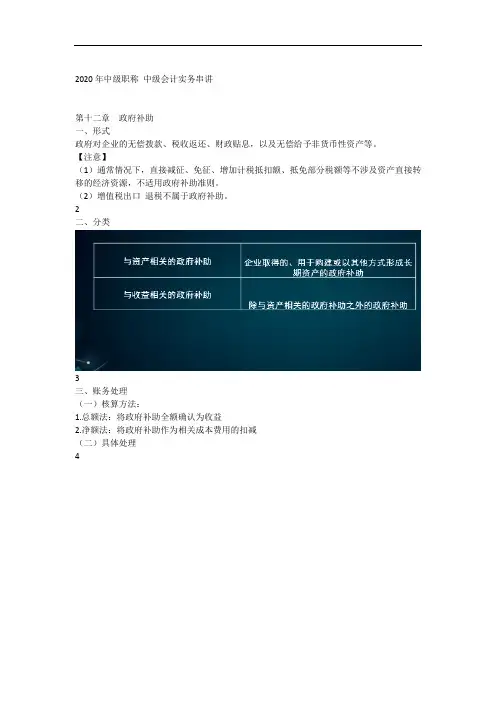 2020年中级职称 中级会计实务串讲 第三部分12-19章