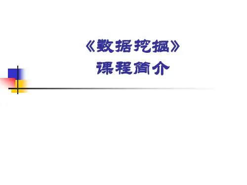 《数据挖掘》课程简介