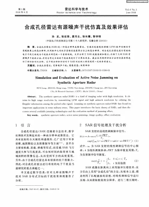 合成孔径雷达有源噪声干扰仿真及效果评估