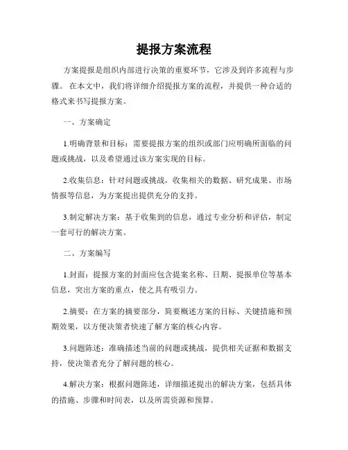 提报方案流程