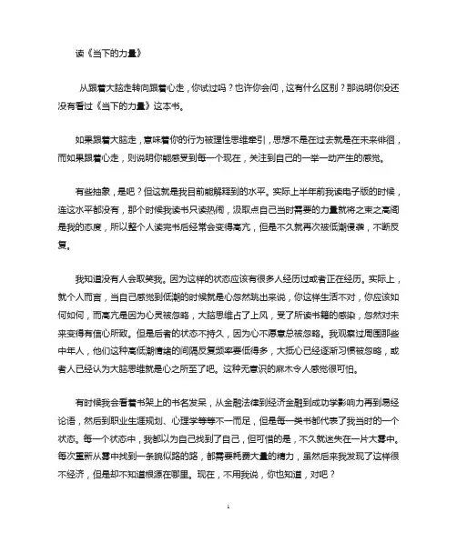 《当下的力量》读书笔记