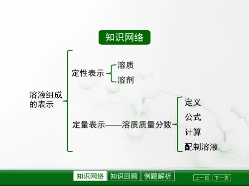 中考化学：《溶液组成的表示》复习课件(共25张PPT)