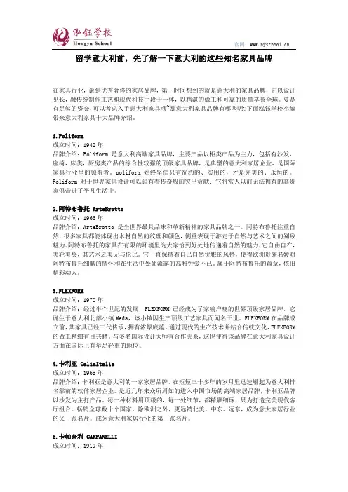 留学意大利前,先了解一下意大利的这些知名家具品牌