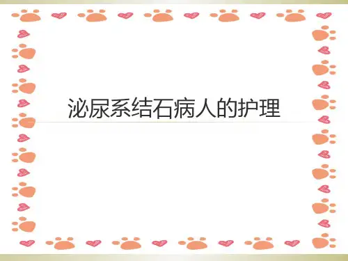 泌尿系结石病人的护理PPT课件