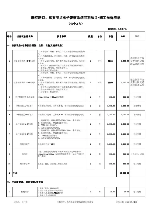 施工报价清单