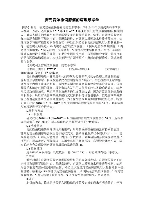 探究宫颈微偏腺癌的病理形态学