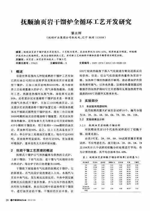 抚顺油页岩干馏炉全循环工艺开发研究