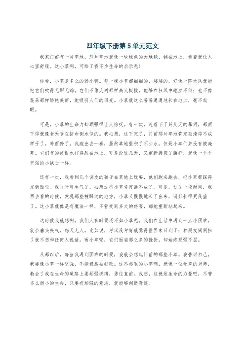 四年级下册第5单元范文