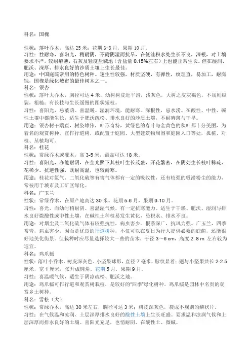 重庆常用植物图文