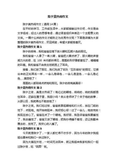 除夕真热闹作文