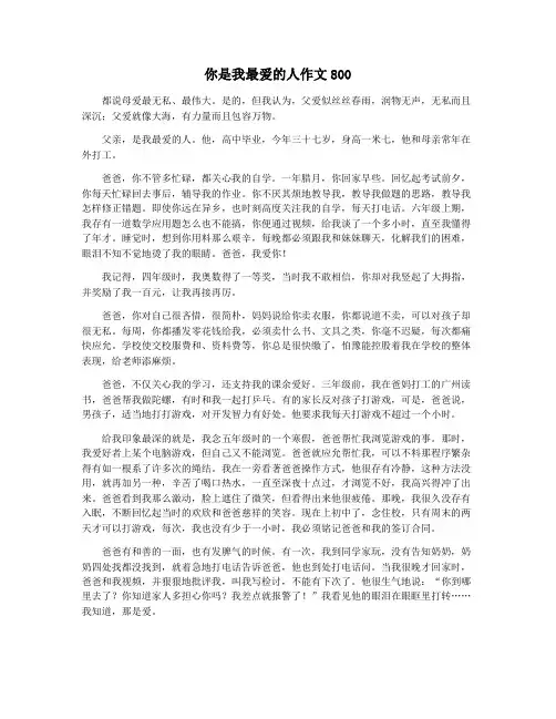 你是我最爱的人作文800