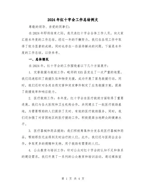 2024年红十字会工作总结例文(2篇)