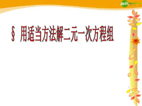 人教版七年级下册数学8.2.2加减消元解二元一次方程组(2用适当方法解二元一次方程组)课件 