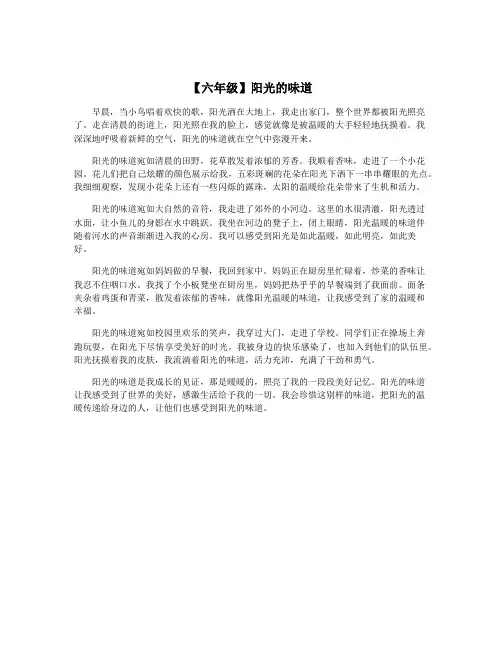 【六年级】阳光的味道