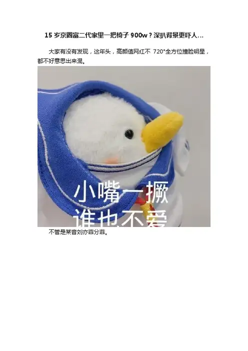 15岁京圈富二代家里一把椅子900w？深扒背景更吓人…