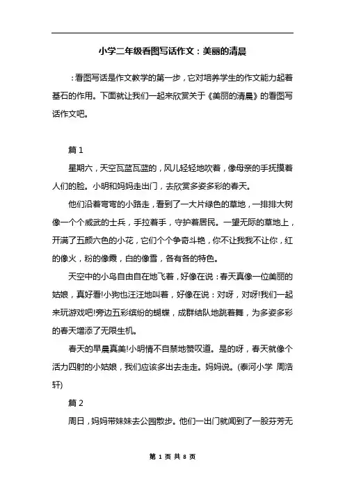 小学二年级看图写话作文：美丽的清晨