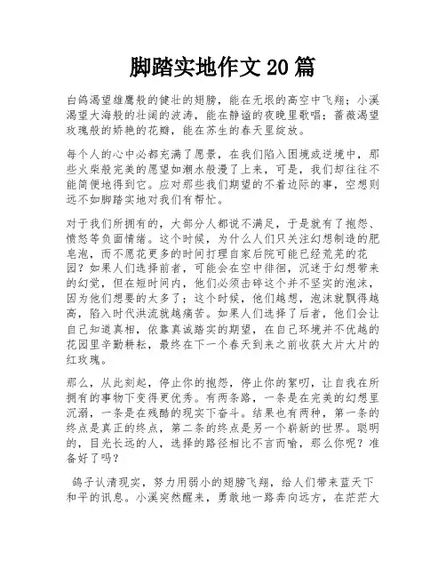 脚踏实地作文20篇