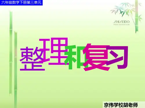 六年级数学下册第三单元整理和复习总结课件