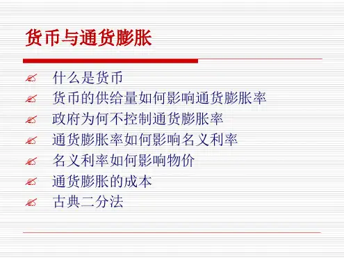 宏观经济学 货币与通货膨胀讲解