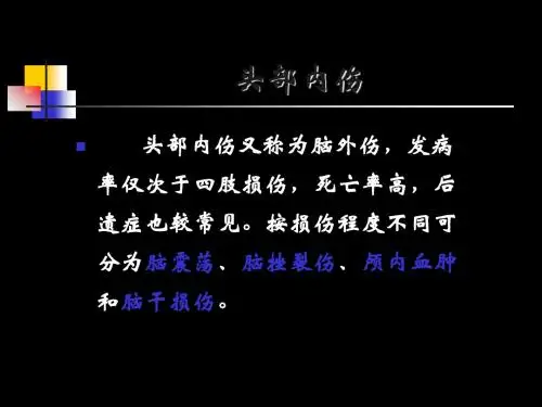头部内伤课件 17页PPT文档