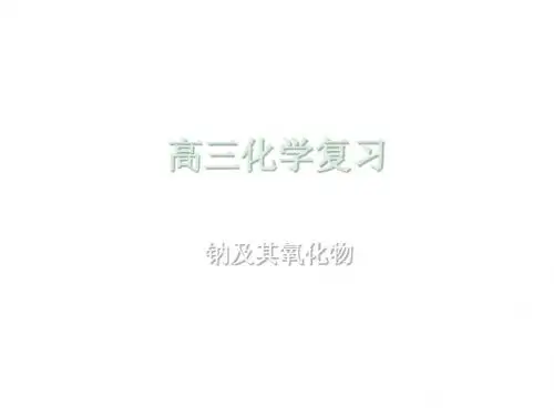 高一化学钠及其氧化物