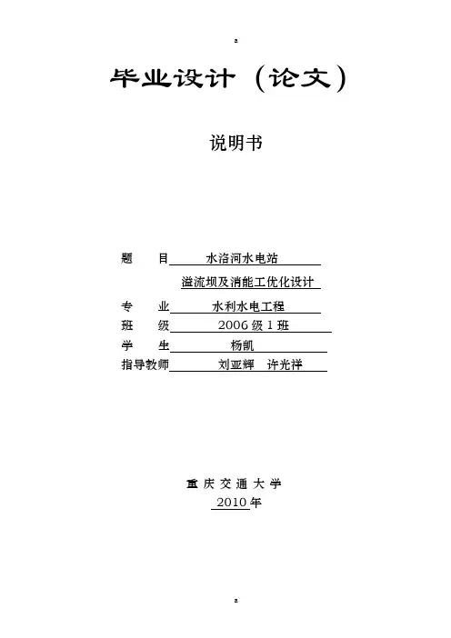 水洛河水电站溢流坝及消能工优化设计