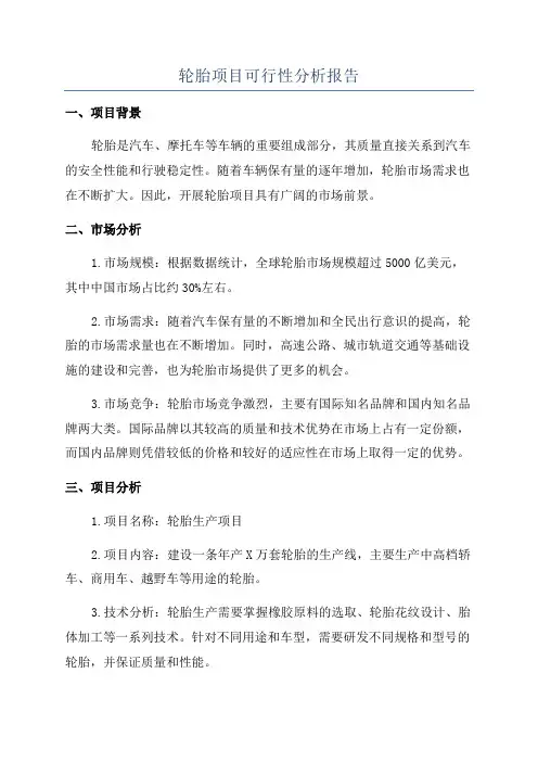 轮胎项目可行性分析报告