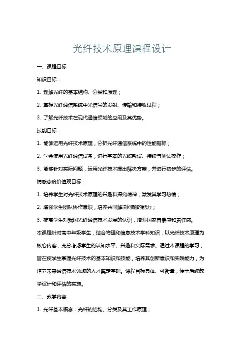 光纤技术原理课程设计