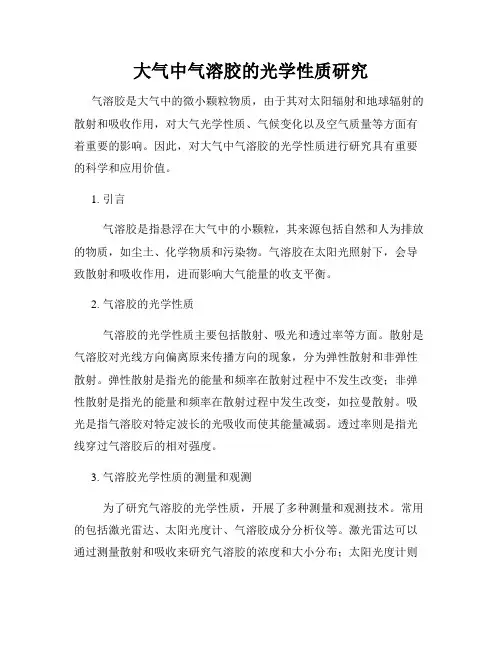 大气中气溶胶的光学性质研究